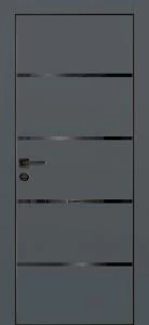Межкомнатная дверь PX-17 черная кромка с 4-х ст. Графит матовый