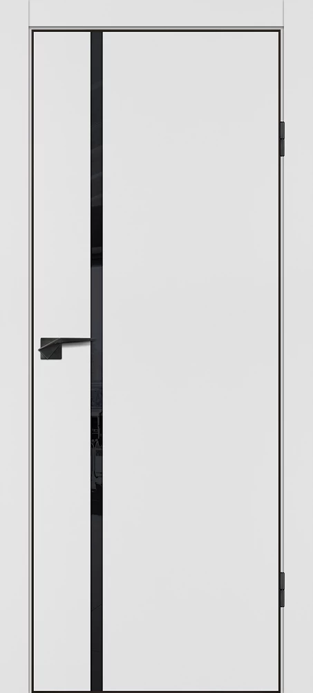 Фото Межкомнатная дверь P-22  кромка ABS черная c 4-х ст. Белый матовый