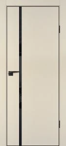 Межкомнатная дверь P-22  кромка ABS черная c 4-х ст. Бежевый матовый