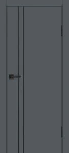 Межкомнатная дверь P-20 AL черный молдинг Графит матовый