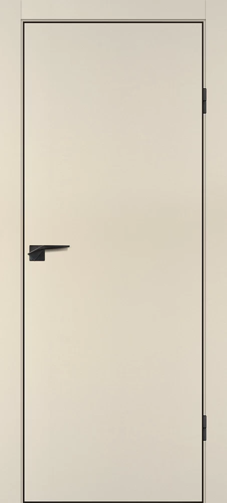 Фото Межкомнатная дверь P-1 кромка ABS черная c 4-х ст. Бежевый матовый