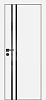 Межкомнатная дверь PX-11  черная кромка с 4-х ст. Белый матовый