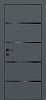 Межкомнатная дверь PX-17 черная кромка с 4-х ст. Графит матовый