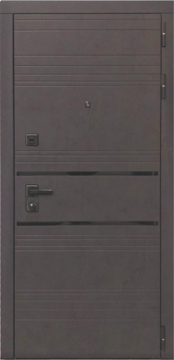 Входная дверь L-43 ФЛ-659 (12мм, nussbaum+черная патина винорит) внешняя сторона