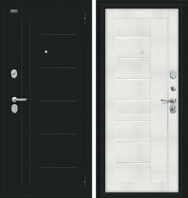 Входная дверь Проф Букле черное/Bianco Veralinga BR4547