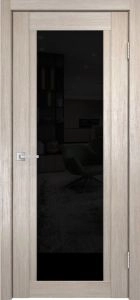 Межкомнатная дверь Легенда К-11 тон Кремовая лиственница Остекление Лакобель черное