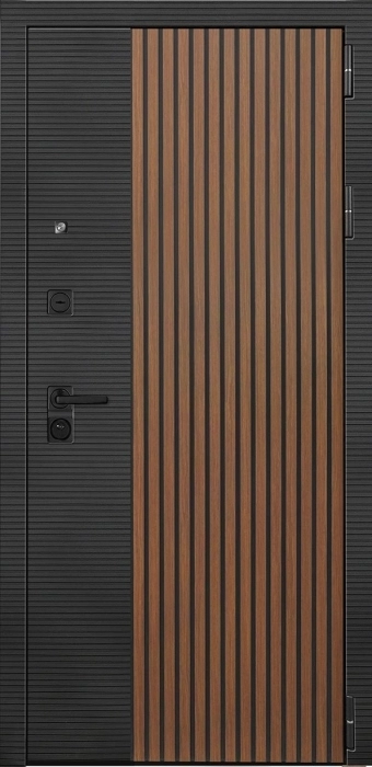 Входная дверь Модель L - 48 СБ-1 (ст. белое, 16мм, капучино) внешняя сторона